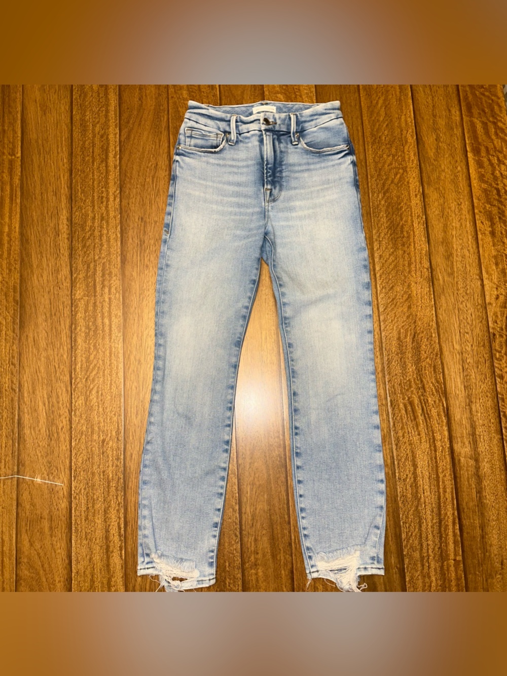 Good American Light Blue Ripped Skinny Jeans